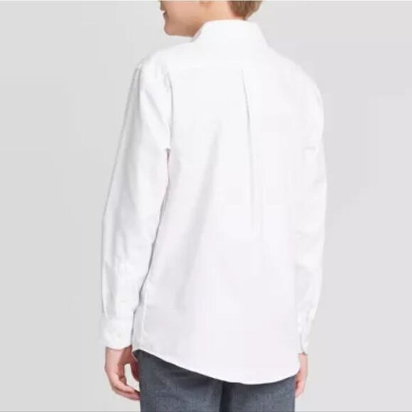 Cat & Jack™ Boy's White Long Sleeve Button-Down Shirt - Picture 2 of 13